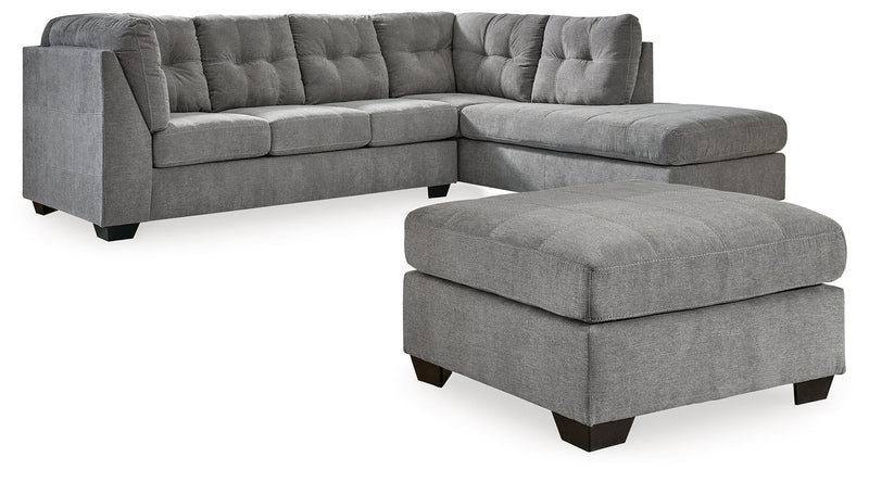 Marleton Gray 2-Piece Sleeper Sectional with Ottoman from Ashley - Lara Furniture