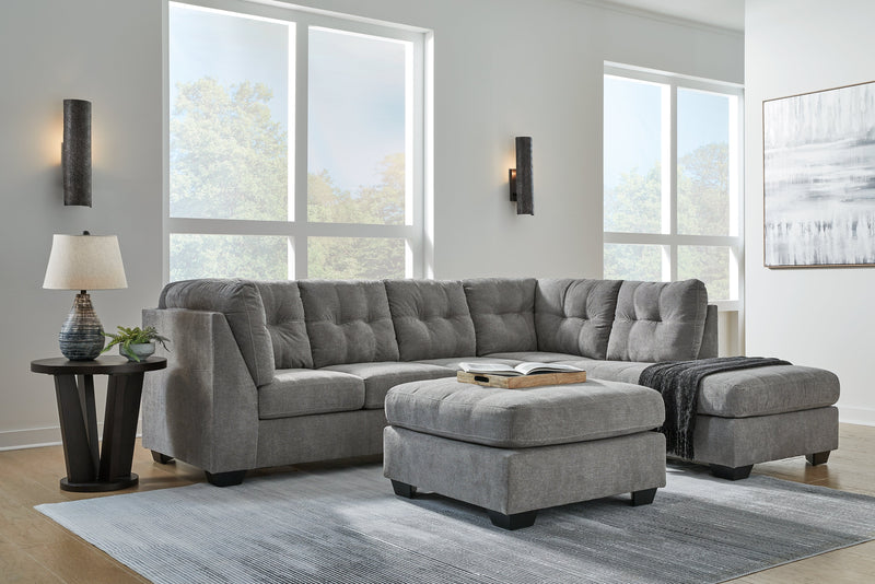 Marleton Gray 2-Piece Sleeper Sectional with Ottoman from Ashley - Lara Furniture