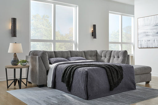 Marleton Gray 2 - Piece Sleeper Sectional with Chaise - Gate FurnitureSleeper Sectional