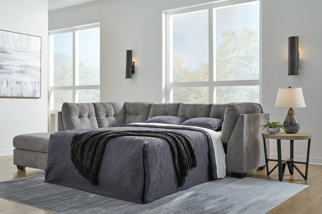 Marleton Gray 2 - Piece Sleeper Sectional with Chaise - Gate FurnitureSleeper Sectional