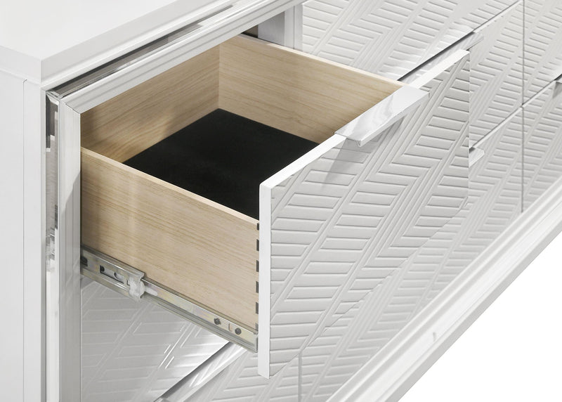 Marmore 9-drawer Dresser and LED Mirror White - 224963M