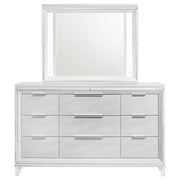 Marmore 9-drawer Dresser and LED Mirror White - 224963M