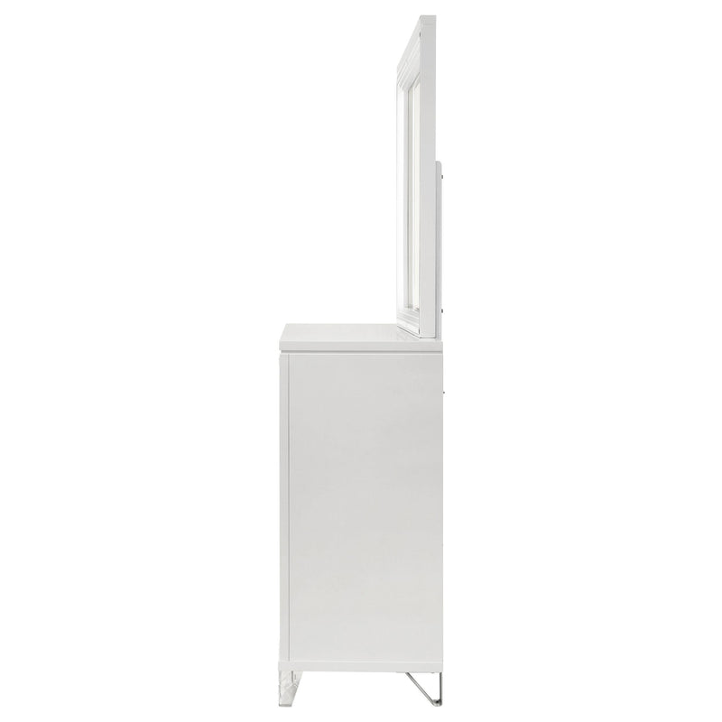 Marmore 9-drawer Dresser and LED Mirror White - 224963M