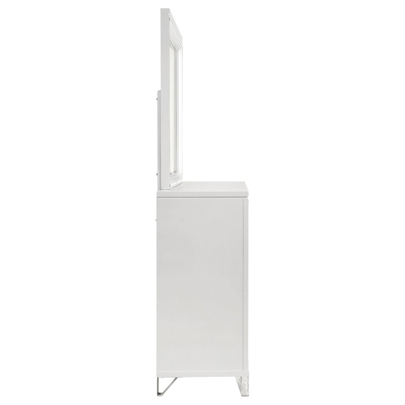 Marmore 9-drawer Dresser and LED Mirror White - 224963M