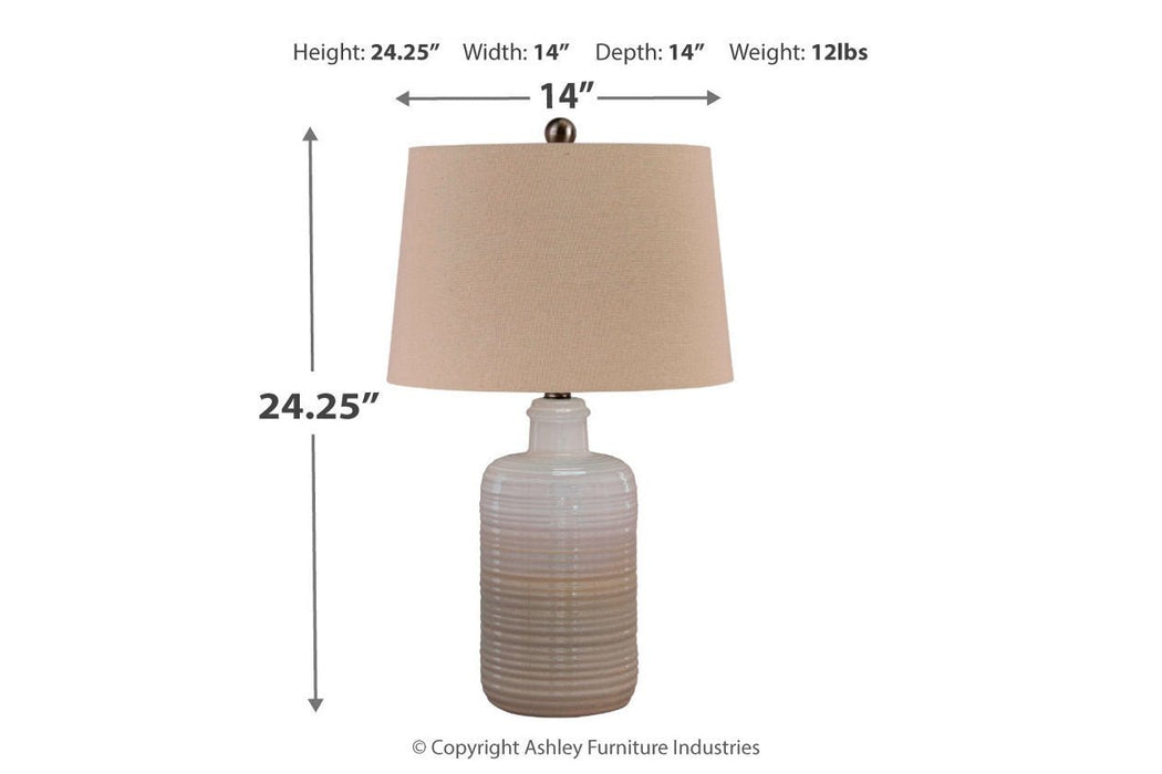 Marnina Taupe Table Lamp (Set of 2) - Gate FurnitureTable Lamp Pair