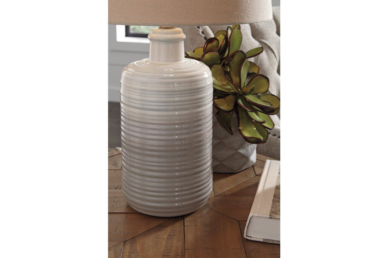 Marnina Taupe Table Lamp (Set of 2) - Lara FurnitureTable Lamp Pair
