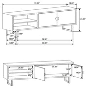 Marsden 2-door Mango Wood 70-inch TV Stand Charcoal Black - 703003