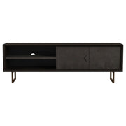 Marsden 2-door Mango Wood 70-inch TV Stand Charcoal Black - 703003