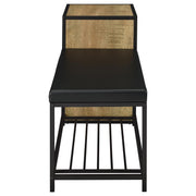 Martino Shoe Storage Entryway Bench with Cabinet Mango and Black - 910224