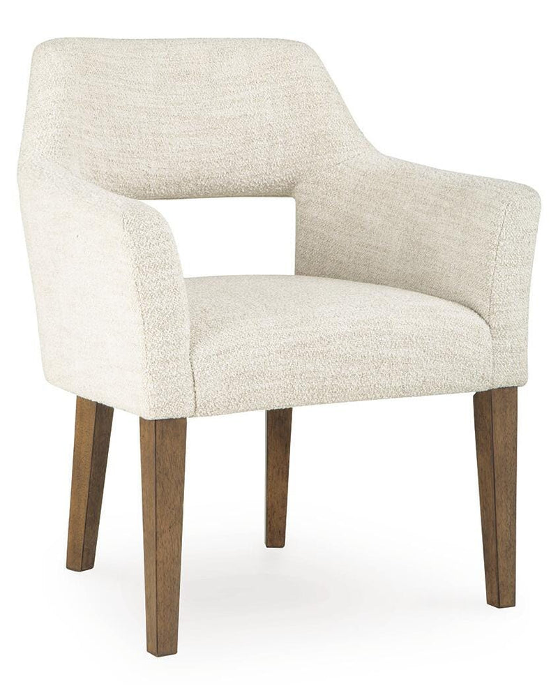 Marxmore Beige/Brown Dining Arm Chair, Set of 2 - D863-02A