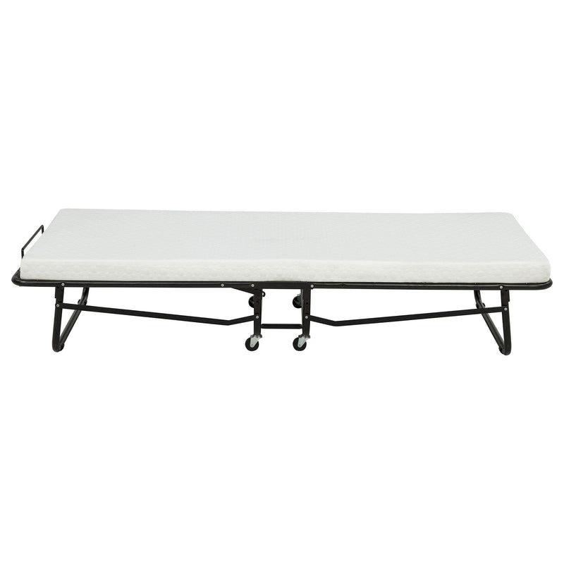 Massey Twin Folding Bed Frame with Memory Foam Mattress Black - 305686T