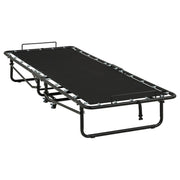 Massey Twin Folding Bed Frame with Memory Foam Mattress Black - 305686T