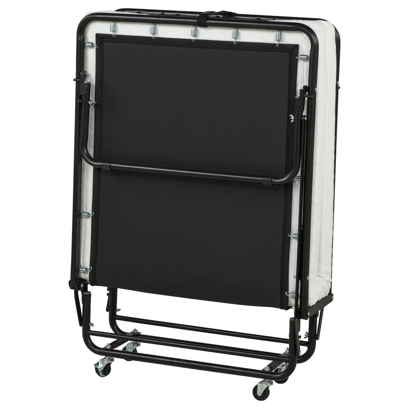 Massey Twin Folding Bed Frame with Memory Foam Mattress Black - 305686T