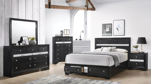 Matrix Full 5 Pc Bedroom Set in Black - Matrix Full 5 Pc Bedroom Set in Black