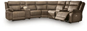 Max-Momentum Biscotti 7-Piece Power Reclining Sectional with Audio Consoles - PC82305S8