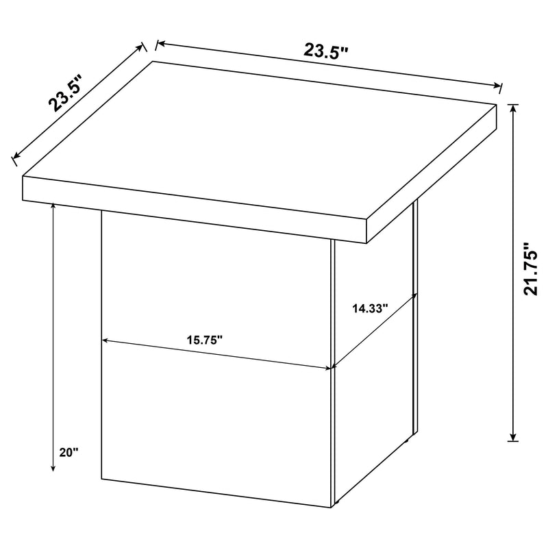 Max Square Engineered Laminate End Side Table Black - 706277