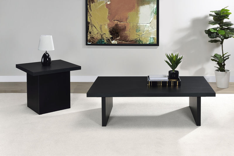 Max Square Engineered Laminate End Side Table Black - 706277