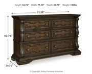 Maylee California King Canopy Bed and Dresser in Dark Brown - PKG022434