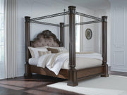 Maylee Dark Brown California King Canopy Bed - B947B11