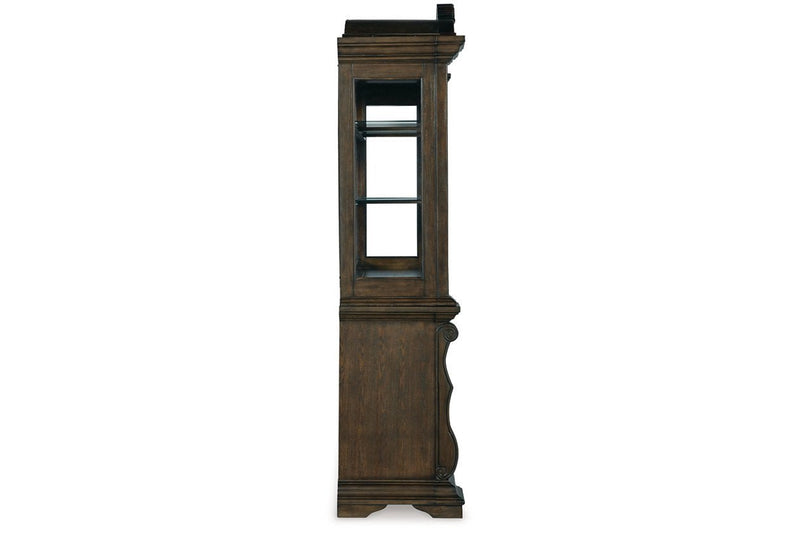 Maylee Dark Brown Dining Buffet and Hutch - Lara FurnitureCabinet