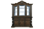 Maylee Dark Brown Dining Buffet and Hutch - Lara FurnitureCabinet