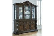 Maylee Dark Brown Dining Buffet and Hutch - Lara FurnitureCabinet
