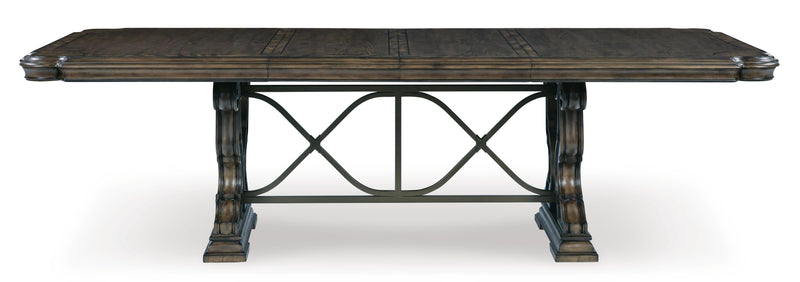 Maylee Dark Brown Dining Table, 2 Chairs and Bench - D947D12