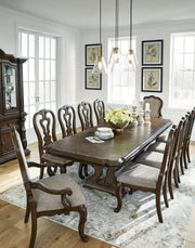 Maylee Dark Brown Dining Table and 10 Chairs - Lara FurnitureDining Room Set