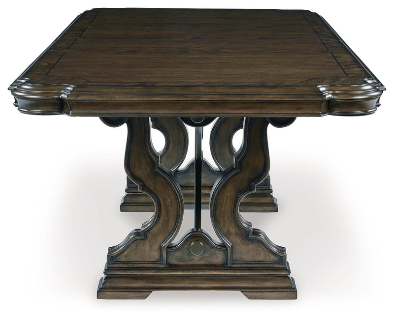 Maylee Dark Brown Dining Table and 6 Chairs - Lara FurnitureDining Room Set
