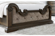 Maylee Dark Brown King Upholstered Bed - Lara FurnitureKing Bed