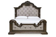 Maylee Dark Brown King Upholstered Bed - Lara FurnitureKing Bed