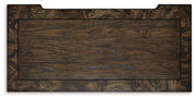 Maylee Dark Brown Queen Upholstered Bed, Dresser, Chest and Nightstand - B947B12