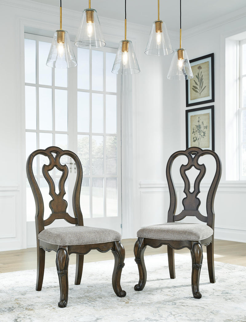 Maylee Dining Table and 10 Chairs in Dark Brown - PKG017123