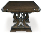Maylee Dining Table and 4 Chairs and Bench in Dark Brown from Ashley - Lara Furniture