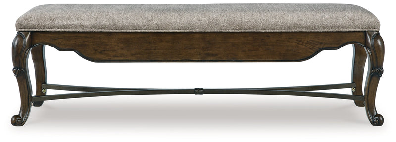 Maylee Dining Table and 4 Chairs and Bench in Dark Brown from Ashley - Lara Furniture