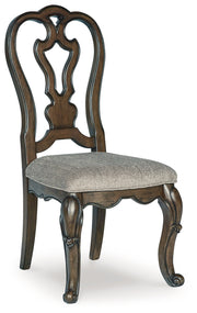 Maylee Dining Table and 4 Chairs and Bench with Storage in Dark Brown from Ashley - Lara Furniture
