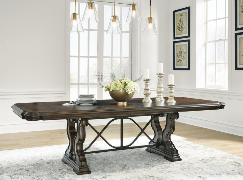 Maylee Dining Table and 4 Chairs with Storage in Dark Brown - PKG017131