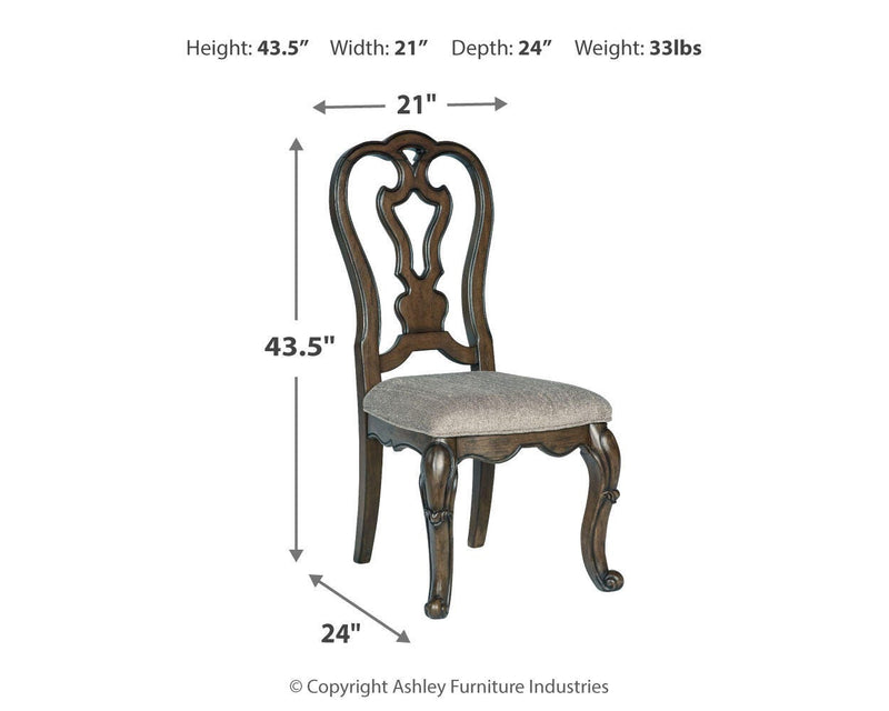 Maylee Dining Table and 4 Chairs with Storage in Dark Brown - PKG017131