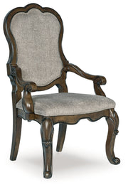 Maylee Dining Table and 6 Chairs with Storage in Dark Brown from Ashley - Lara Furniture
