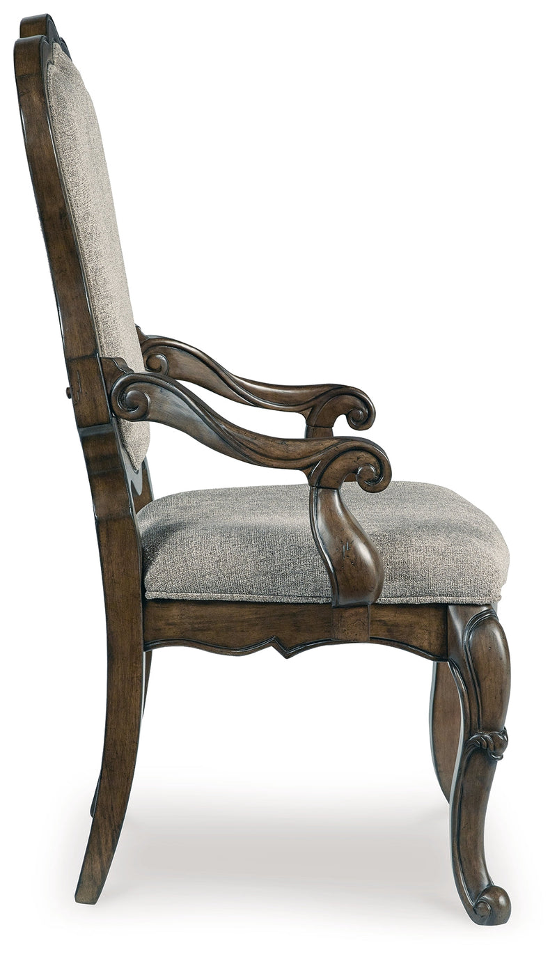 Maylee Dining Table and 6 Chairs with Storage in Dark Brown from Ashley - Lara Furniture
