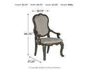 Maylee Dining Table and 8 Chairs with Storage in Dark Brown from Ashley - Lara Furniture