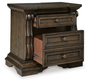 Maylee Queen Canopy Bed, Dresser and Nightstand in Dark Brown - PKG022443