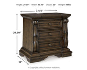 Maylee Queen Upholstered Panel Bed, Dresser and 2 Nightstands - B947B20