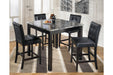 Maysville Black Counter Height Dining Table and Bar Stools (Set of 5) - Gate FurnitureDining Room Set