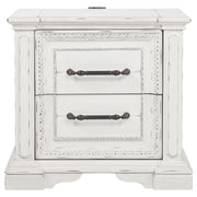 McKinney 2-drawer Nightstand with Dual USB Vintage White - 215872