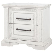 McKinney 2-drawer Nightstand with Dual USB Vintage White - 215872