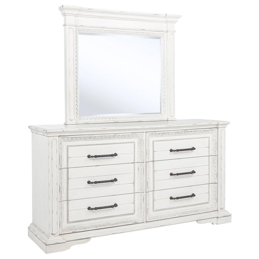 McKinney 6-drawer Bedroom Dresser with Mirror Vintage White - 215873M