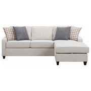 Mcloughlin Upholstered Sloped Arm Sectional Sofa Platinum - 501840