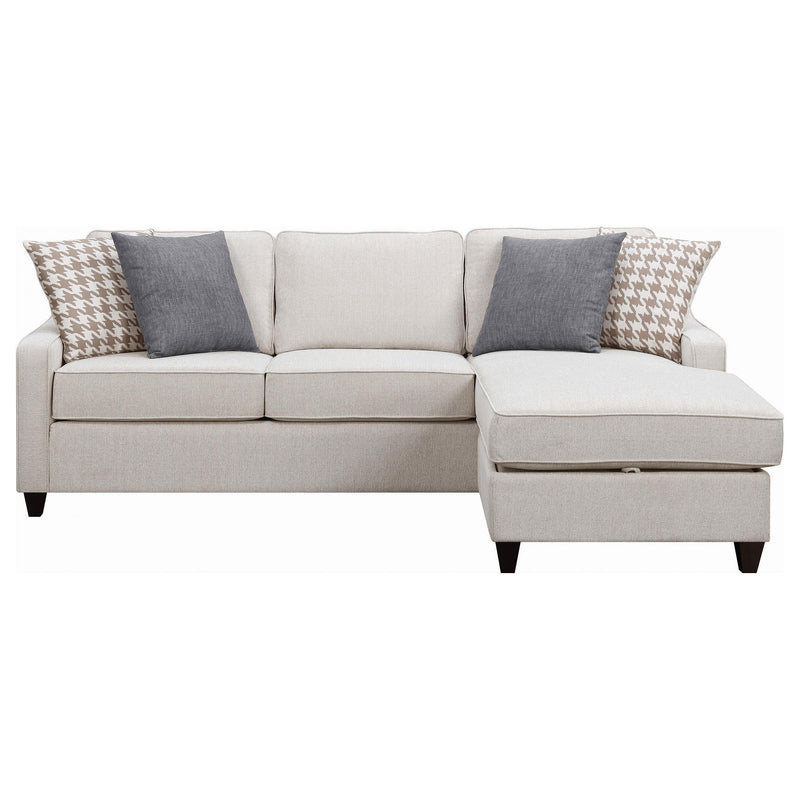 Mcloughlin Upholstered Sloped Arm Sectional Sofa Platinum - 501840
