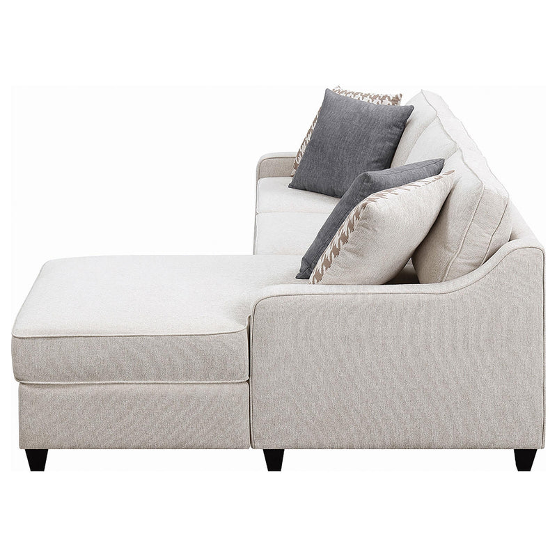 Mcloughlin Upholstered Sloped Arm Sectional Sofa Platinum - 501840